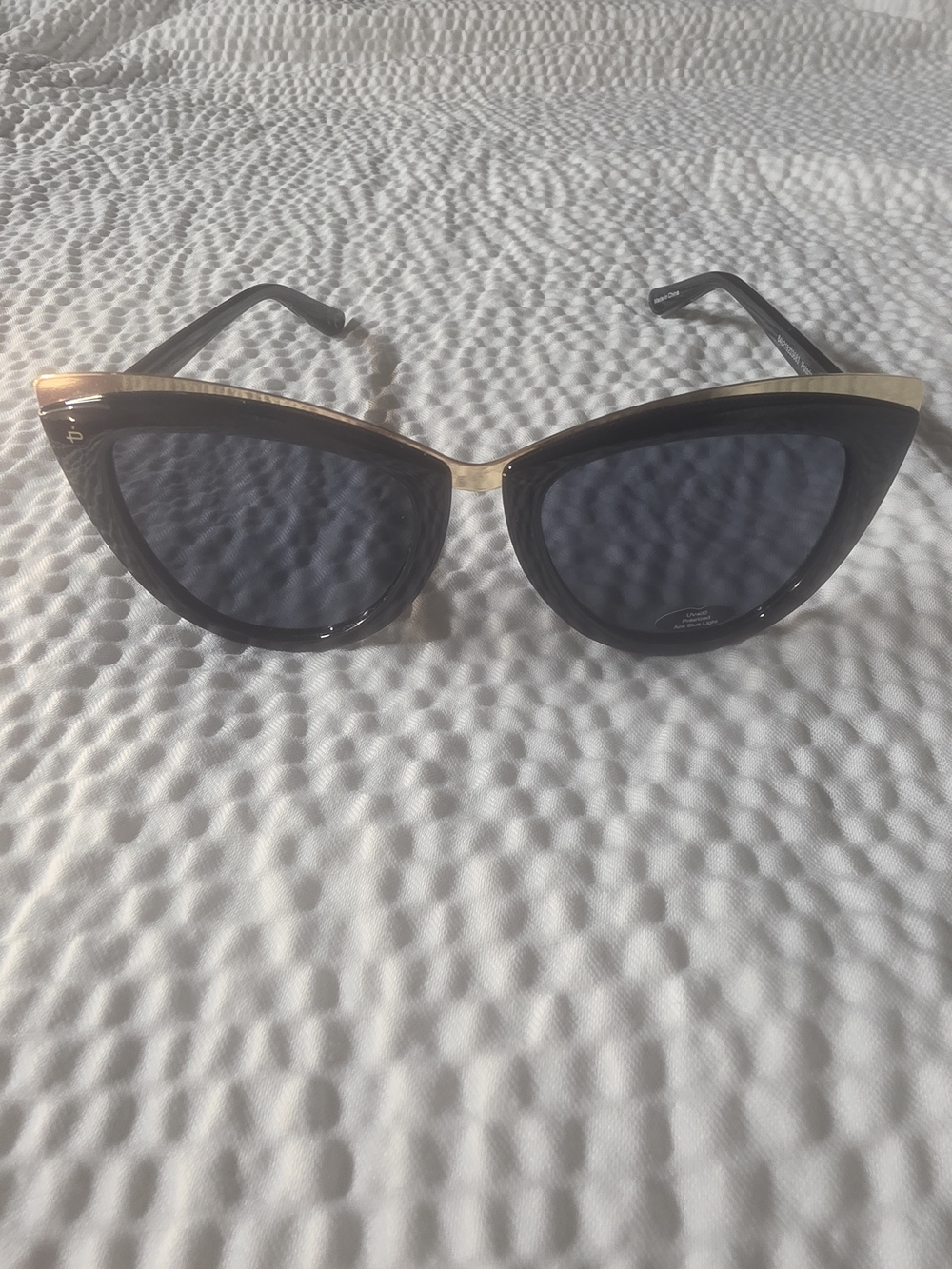 Cat Eye Sunglasses for Women — Black and Gold Frame